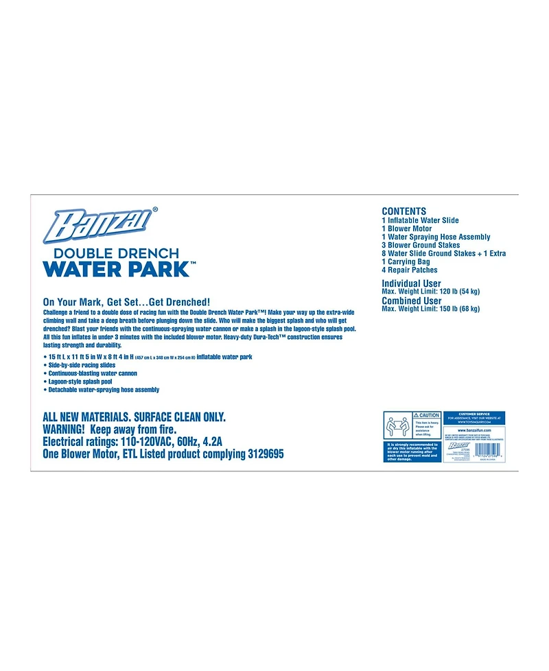 Banzai Double Drench Water Park Outdoor Toy