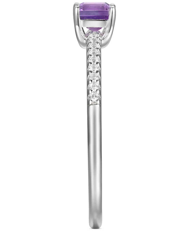 Blue Topaz (3/8 ct. t.w.) & Diamond (1/20 Ring Sterling Silver (Also Citrine Amethyst)
