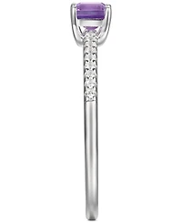 Blue Topaz (3/8 ct. t.w.) & Diamond (1/20 Ring Sterling Silver (Also Citrine Amethyst)