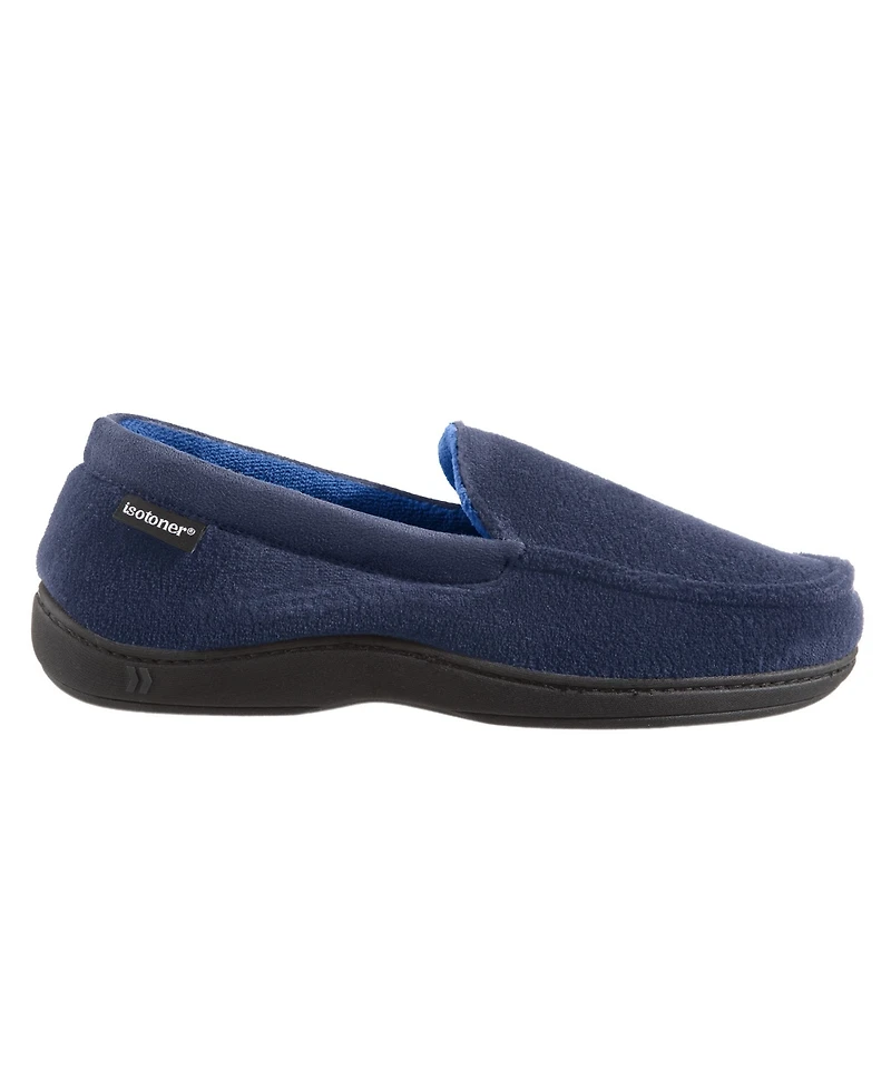 Isotoner Signature Men's Microterry Jared Moccasin Slippers with Memory Foam