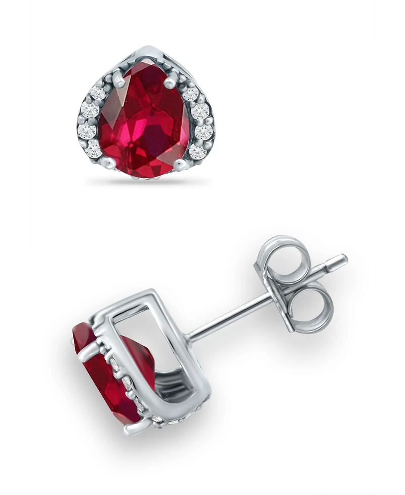 Giani Bernini Created Ruby and Cubic Zirconia Stud Earrings