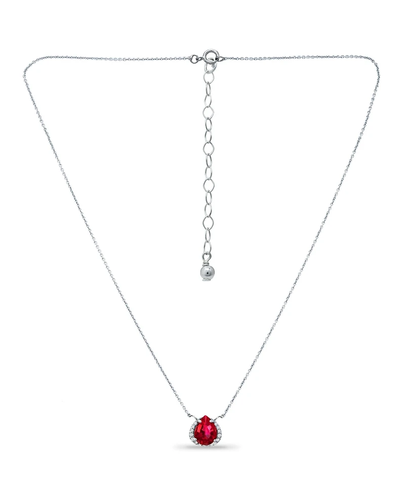 Giani Bernini Lab Grown Ruby and Cubic Zirconia Accent Necklace