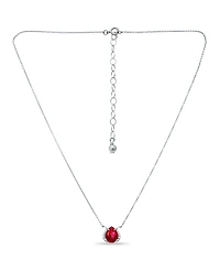 Giani Bernini Lab Grown Ruby and Cubic Zirconia Accent Necklace