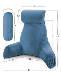 Nestl Soft Velour Cover Reading Backrest Pillow Set, Extra Large