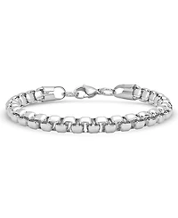 Steeltime Men's Stainless Steel Thick Round Box Link Bracelet