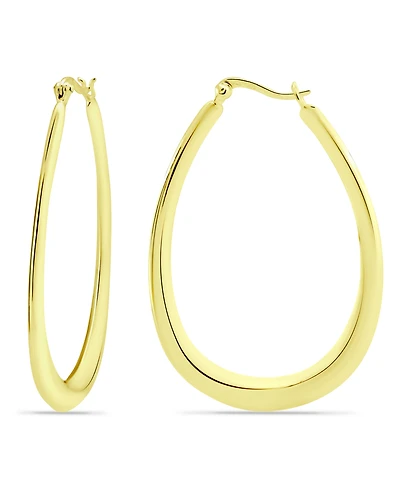 Giani Bernini Large Sterling Silver Graduated Drop Hoops, 1.75"