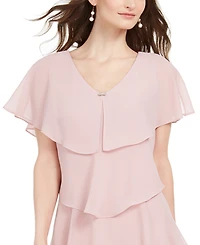 Sl Fashions Tiered Rhinestone Capelet Dress