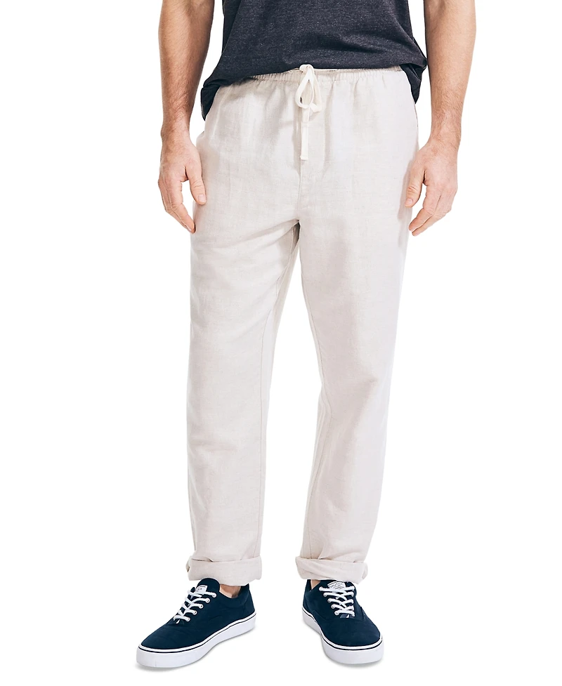 Nautica Men's Classic-Fit Elastic Drawstring Linen Pant