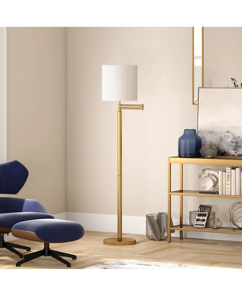 Moby Swing Arm Floor Lamp with Drum Shade