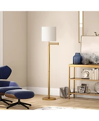 Moby Swing Arm Floor Lamp with Drum Shade