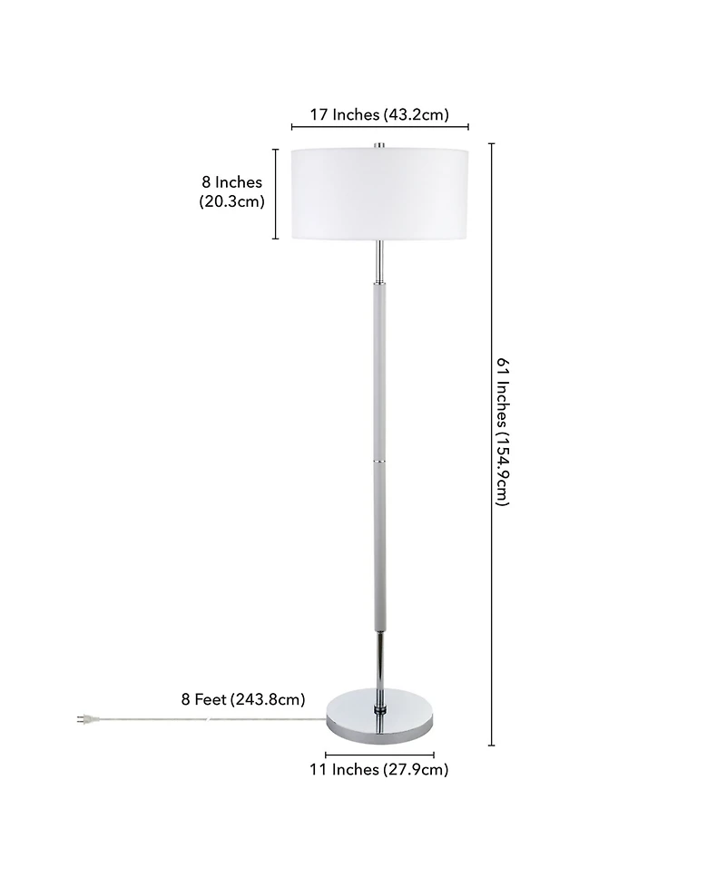 Hudson & Canal 61.5" Metal Simone 2-Light Floor Lamp