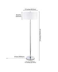 Hudson & Canal 61.5" Metal Simone 2-Light Floor Lamp