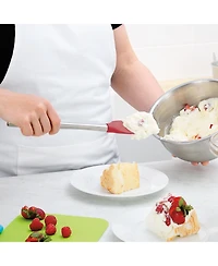 Tovolo Flex-Core Stainless Steel Handled Spoonula, Silicone Spoon Spatula Head