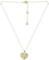Giani Bernini Cubic Zirconia Heart 16" Pendant Necklace, Created for Macy's