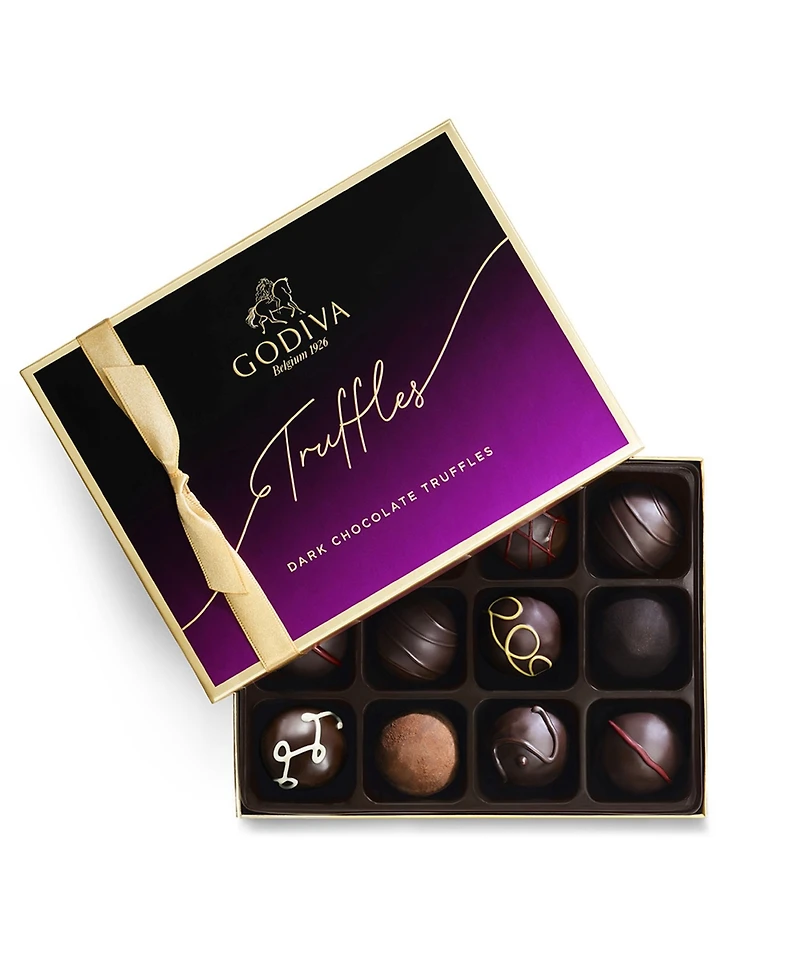 Godiva Dark Truffles Gift Box, 12 Pieces