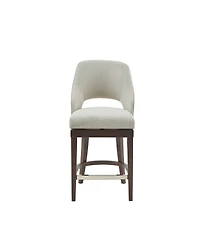Madison Park Jillian 26"H Upholstered Open Back Rectangle 360 Degree Swivel Counter Stool