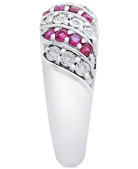 Sapphire (3/8 ct. t.w.) & Diamond (1/20 ct. t.w.) Statement Ring in Sterling Silver (Also in Ruby & Emerald)