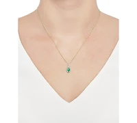 2-Pc. Set Ruby (1 ct. t.w.) & Diamond (1/20 Pendant Necklace Matching Drop Earrings Sterling Silver (Also available Sapphire or Emer