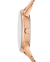 Ax Women's Rose Gold-Tone Mesh strap Watch with Bracelet 28mm