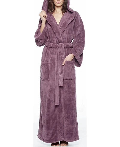 Arus Women's Hooded Full Ankle Length Premium Fleece Bathrobe