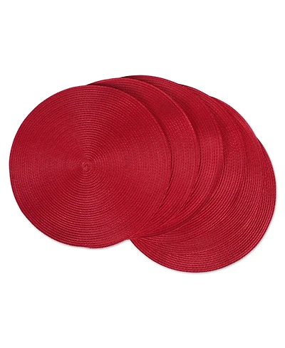 Design Imports Round Polypropylene Woven Placemat, Set of 6