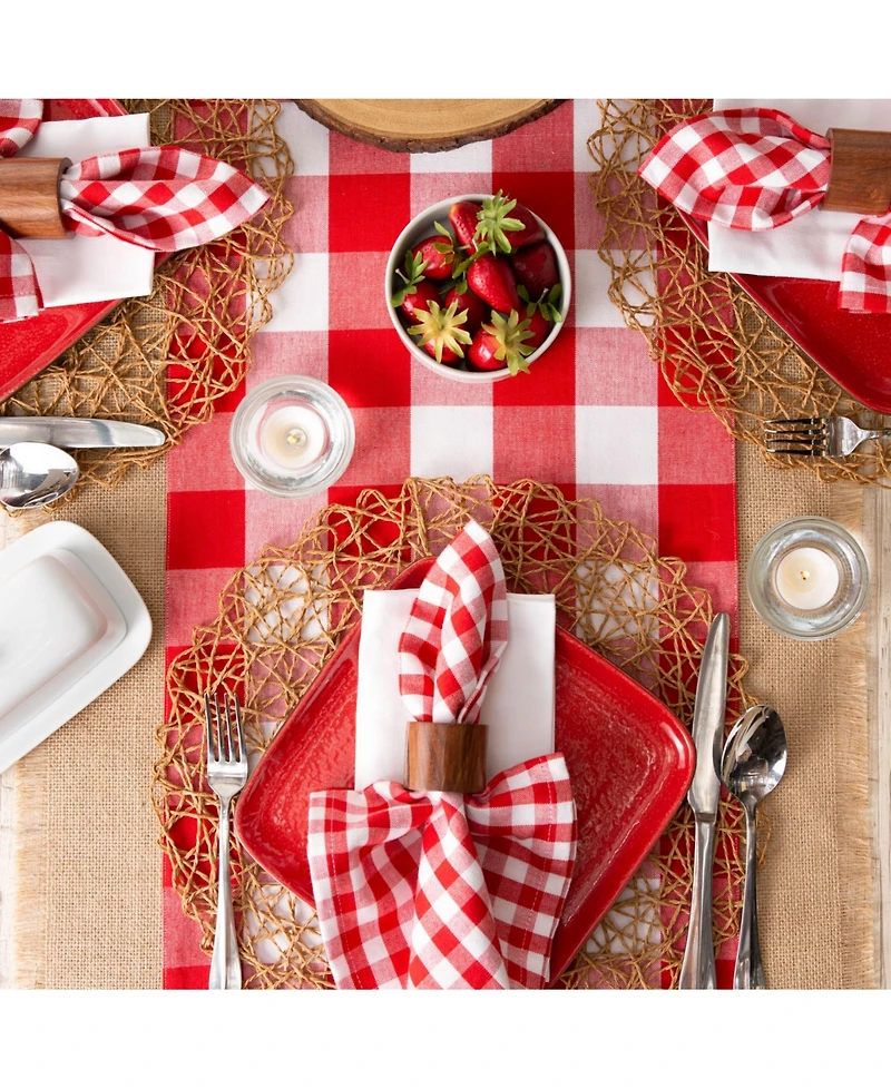 Design Imports Reversible Gingham - Buffalo Check Table Runner, 14" x 108"