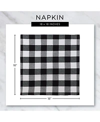 Design Imports Check Fringed Napkin, Set of 6