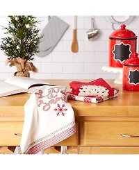 Design Imports Santa Chef Clause Kitchen, Let It Snow Dishtowel, Set of 3