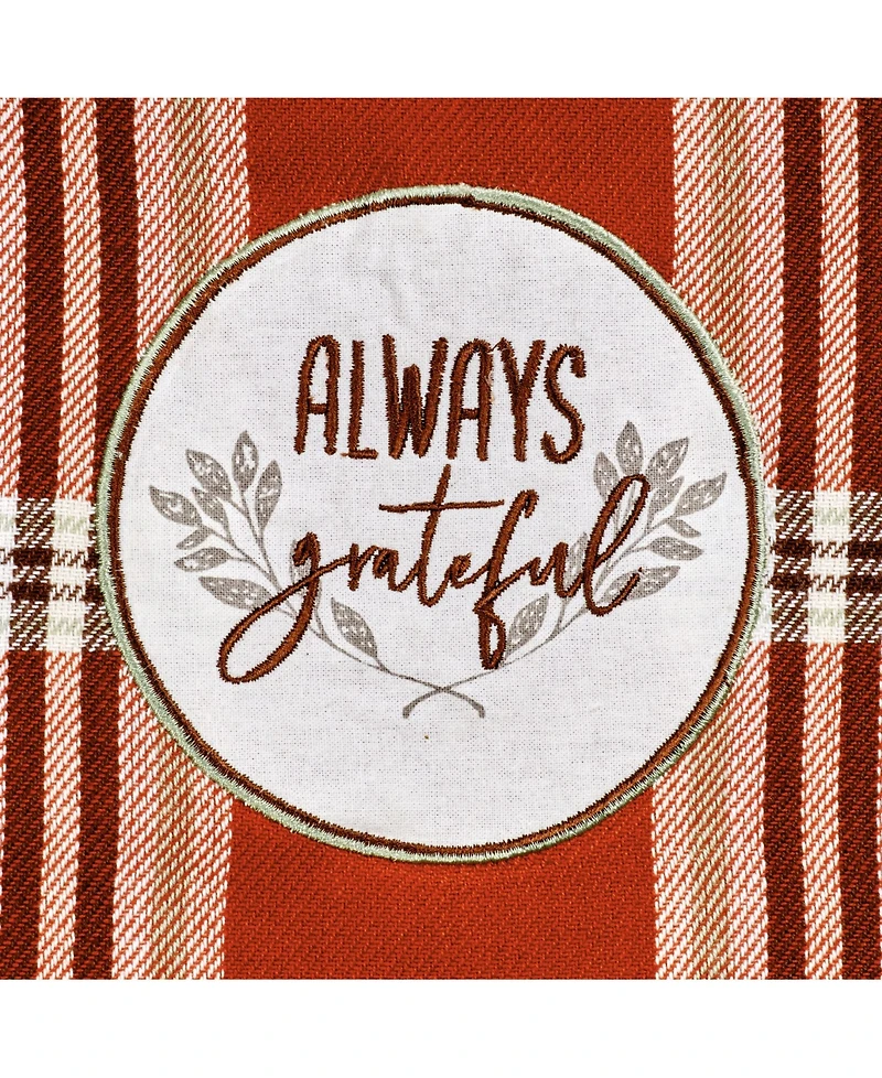 Design Imports Thanksgiving Cozy Picnic, Plaid Dishtowel, Set of 4