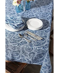 Design Imports Paisley Print Outdoor Tablecloth with Zipper, 60" x 84"