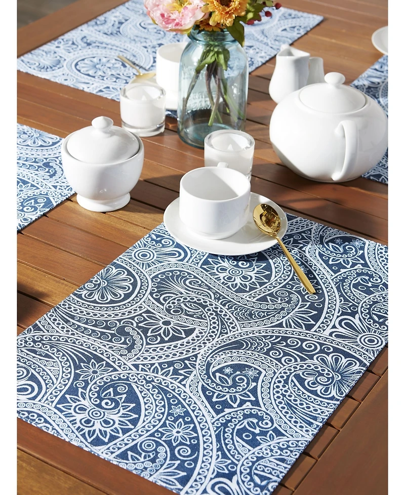 Design Imports Paisley Print Outdoor Placemat, Set of 6