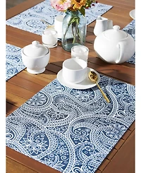 Design Imports Paisley Print Outdoor Placemat, Set of 6