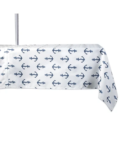 Design Imports Anchors Print Outdoor Tablecloth with Zipper, 60" x 84"