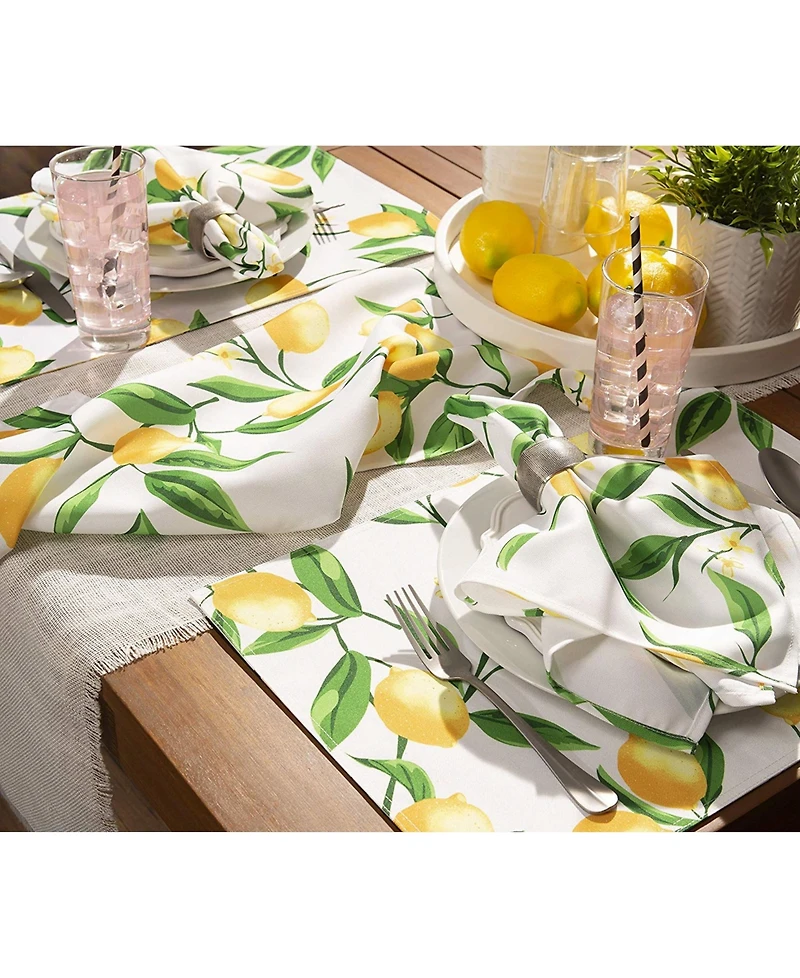 Design Imports Lemon Bliss Print Outdoor Napkin, Set of 6