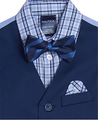 Nautica Baby Boys Shirt, Solid Twill Vest, Pants & Bowtie Set