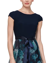 Sl Fashions Floral-Organza Gown