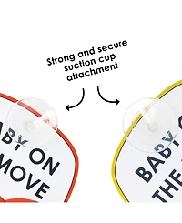 Diono Baby On The Move 2 Pack of Baby On Board Car Window Stickers with Suction Cups