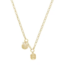Ettika Double Medallion Chain Necklace