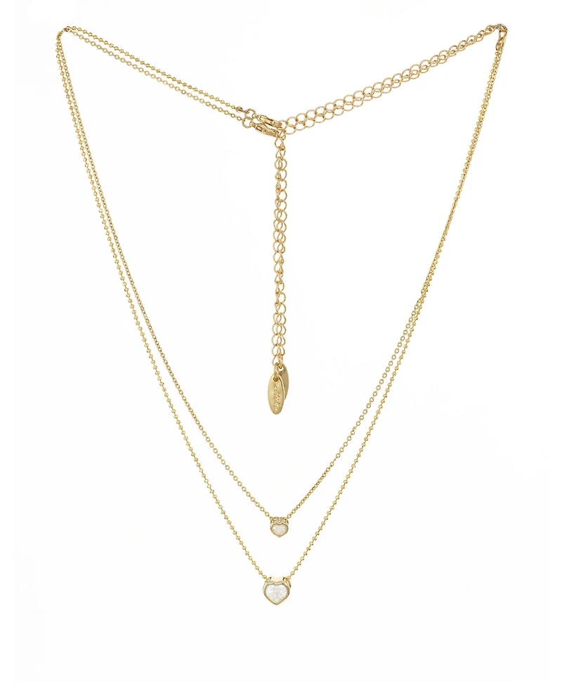 Ettika Dainty Chain and Crystal Heart Necklace Set of 2