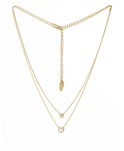 Ettika Dainty Chain and Crystal Heart Necklace Set of 2