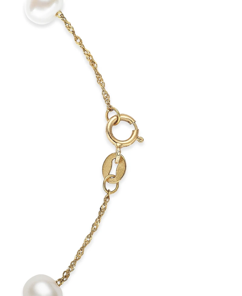 Effy Cultured Freshwater Pearl Station Bracelet (5-1/2-6mm) 14k Gold (Also available White and Rose Gold)