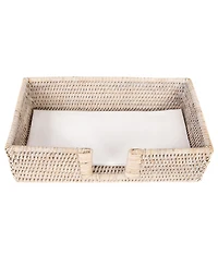 Artifacts Trading Company Artifacts Rattan Guest Towel - Rectangular Napkin Holder with Cutout