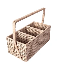 Artifacts Rattan 3 Section Caddy-Cutlery Holder