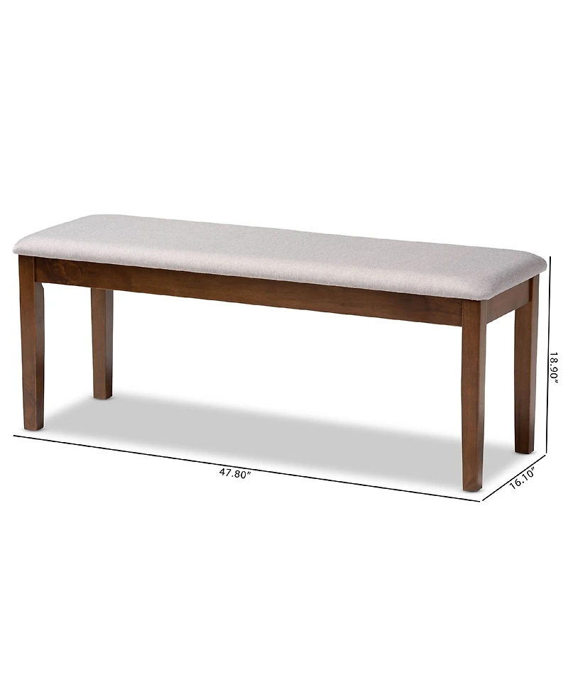 Teresa Modern and Contemporary Transitional Fabric Upholstered Dining Bench