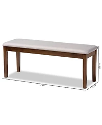 Teresa Modern and Contemporary Transitional Fabric Upholstered Dining Bench