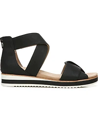 LifeStride Women's Zoom Round Open Toe Crisscross Wedge Sandals