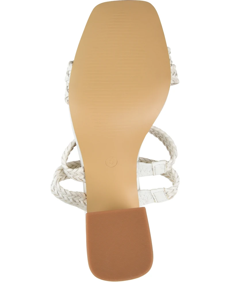 Journee Collection Women's Natia Woven Block Heel Sandals