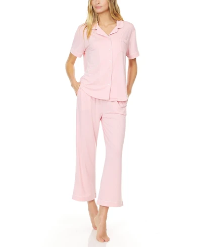 Flora by Nikrooz Women's Annie Notch Top and Capri Pajama Set