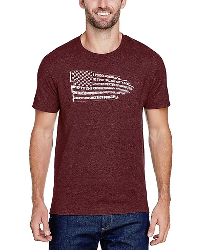 Men's Premium Blend Word Art Pledge of Allegiance Flag T-shirt