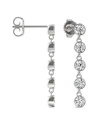 Moissanite Bezel Drop Earrings 1 ct. t.w. Diamond Equivalent in 14k White Gold